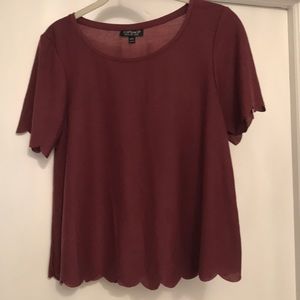 Size 6 Topshop Scalloped Crop Top